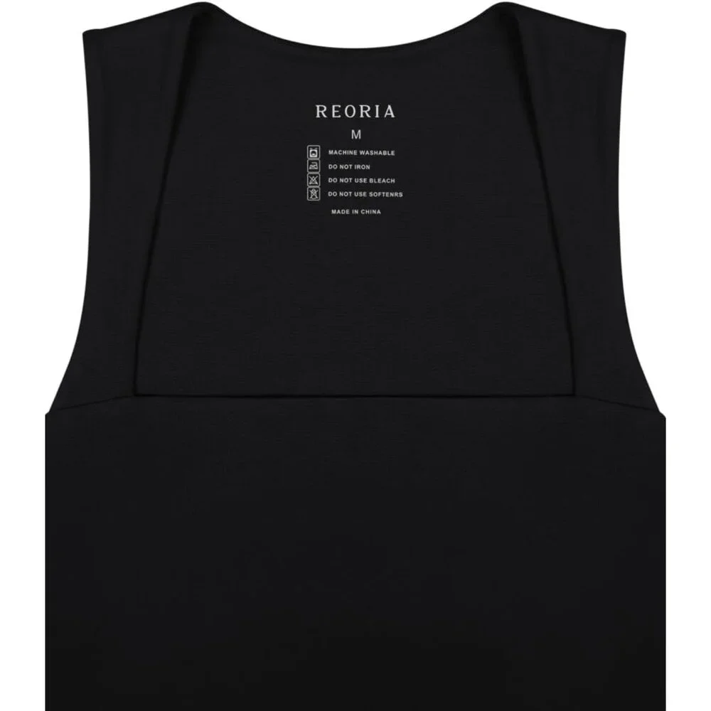 Butsmooth Women's Square Neck Going Out Crop Tops Double Lined Cute Basic Tank T - Picture 6 of 6